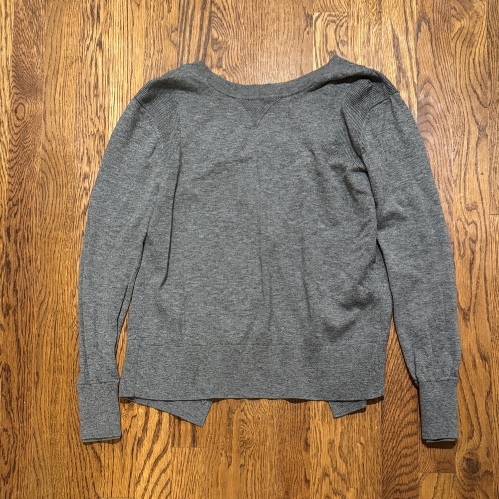lululemon athletica Heather Gray Merino Cross Back Sweater (see measurements)